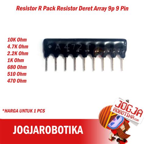 Jual Resistor R Pack Resistor Deret Array P Pin K Ohm Kab