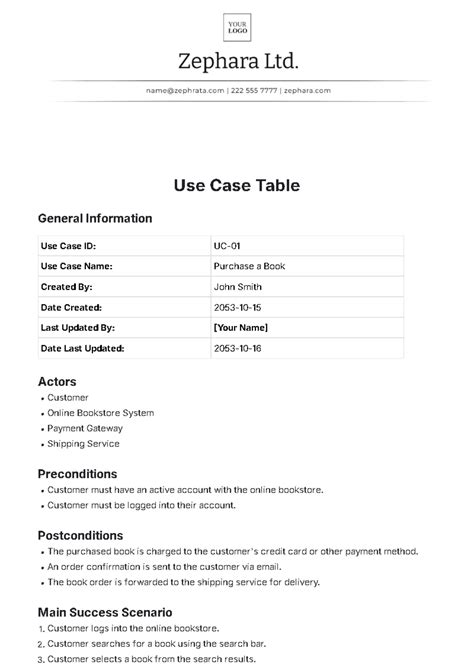 Free Use Case Table Design Template To Edit Online