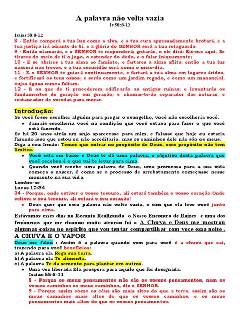 A Palavra De Deus Não Volta Vazia - A Palavra de Deus Nao Volta Vazia-1 | PDF | Elias | Deus