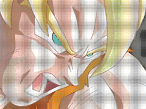 Dragonball Z Goku Kamehameha 40 Colors Cross Stitch Pattern Cross