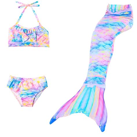 Tiweut Girls Casual Swimsuits Piece Bikini Fish Tail Bikinis Set Bathing Suits Beach Show