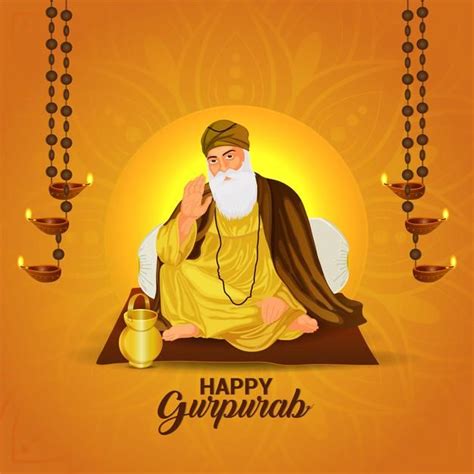 Premium Vector Vector Illustration Of Guru Nanak Dev Ji For Happy