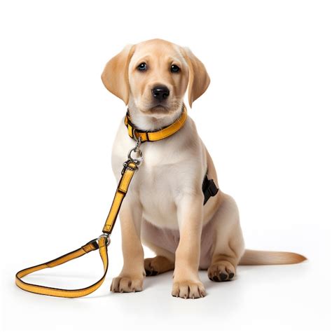 Premium Ai Image Guide Dog Isolated Working Leash