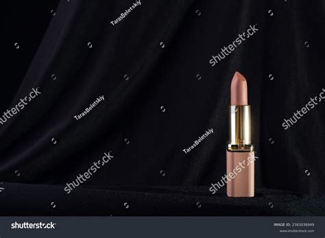 Nude Matte Lipstick On Black Background Stock Photo 2383036949 Shutterstock