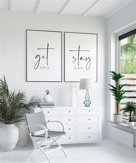 Get Naked Stay In Bed Print Above Bed Printable Quote Get Etsy