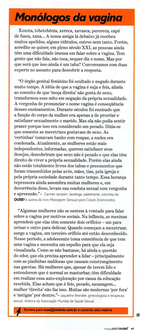 Monólogos da Vagina Carmen Janssen