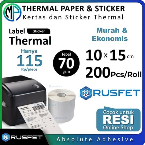 Jual Kertas Stiker Label Termal Cm X Cm Paper Thermal Sticker