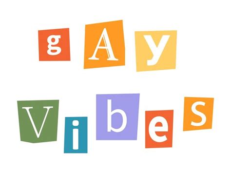 Resgate vetorial texto gay vibes em estilo y k citação lgbt gay vibes cartas recortadas de
