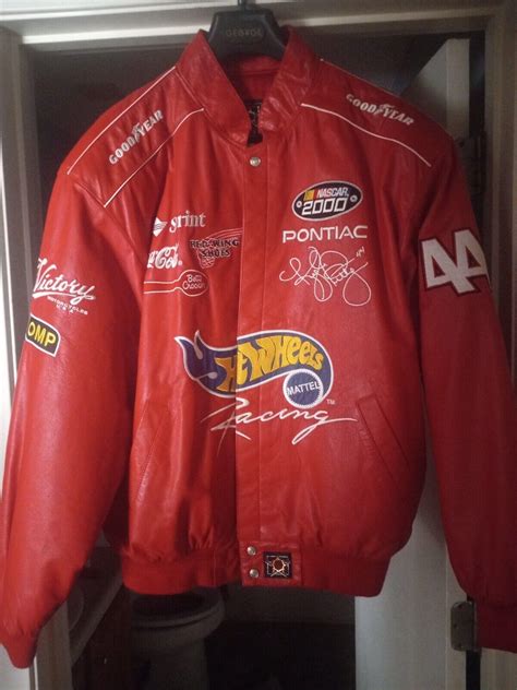 Nascar Kyle Petty Hot Wheels Red Leather Jacket Xxl New Millenium