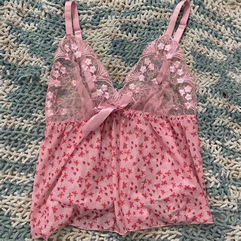 Pink Fairy Lace Lingerie Slip With Sparkles And Depop