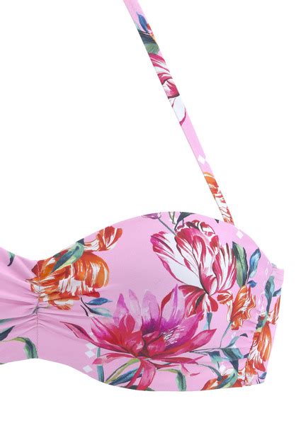 Sunseeker B Gel Bandeau Bikini Top Modern Rosa Bedruckt Cup A