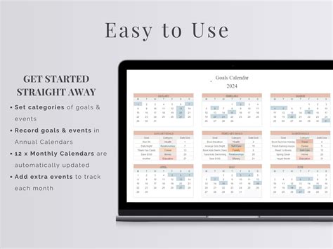 Editable Excel Calendar | Personalized Spreadsheet Template | Goal ...