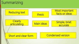 VARIOUS TECHNIQUES IN SUMMARIZING A VARIETY OF ACADEMIC Pptx