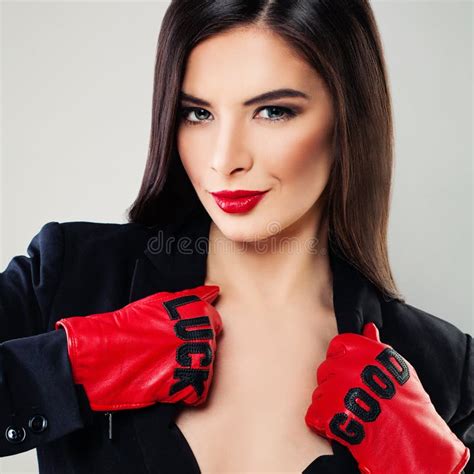 Cute Brunette Woman Fashion Model Wearing Black Suit Stock Photo Image Of Glamour Attractive