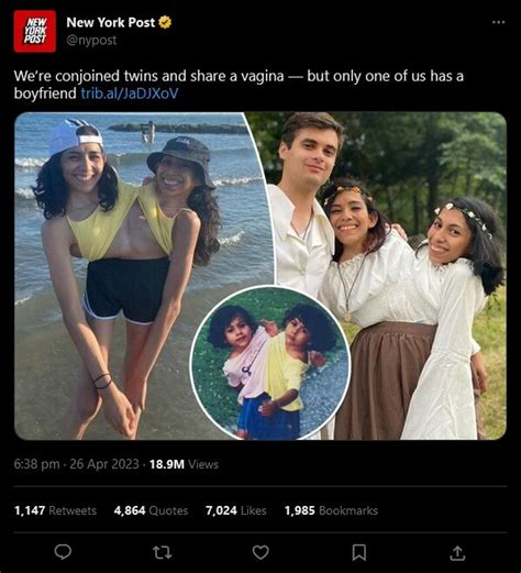 New York Post We Re Conjoined Twins And Share A Vagina But Only One Of Us Has A Boyfriend Ll