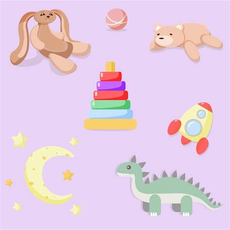 Premium Vector Set Of Cute Baby Toys