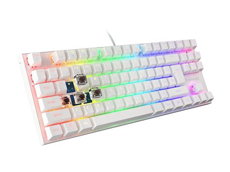Keyboard Genesis Gaming Thor Tkl Hot Swap Mechanical Brown Switch Rgb White