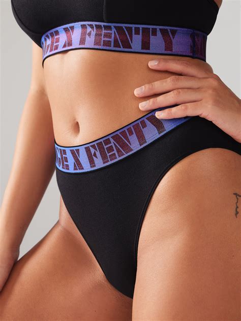Forever Savage High Leg Bikini Panty In Black Savage X Fenty