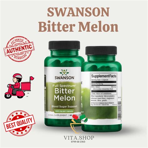 Swanson Full Spectrum Bitter Melon 500mg Viên uống mướp đắng hỗ trợ