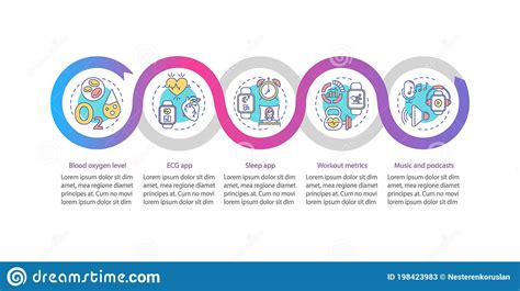 Smartwatch Infographic Isolated With Icons Time Line Concept V Vector