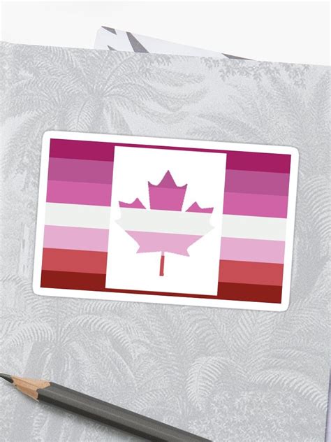 Canadian Lesbian Pride Flag Sticker By Kcstudio Redbubble Lesbian Pride Pride Flags