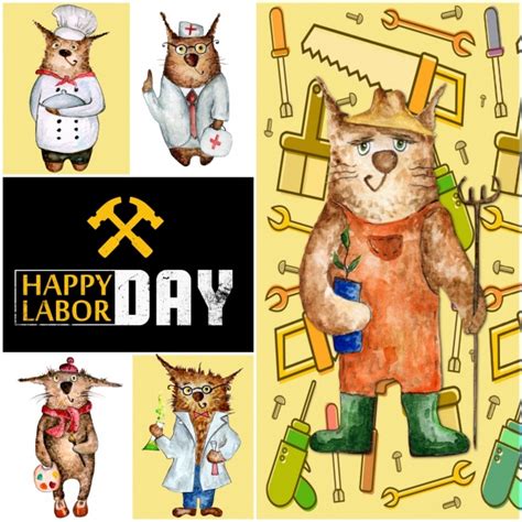 Labor Day Cats Poster Free Stock Photo - Public Domain Pictures