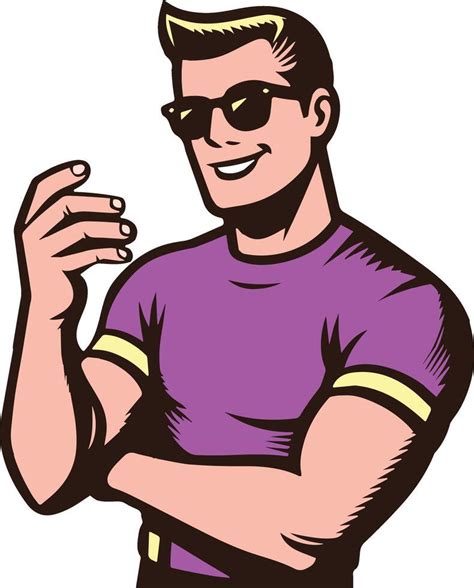 vintage cool guy  vector art  vecteezy