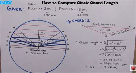 calculate length  chord   calculate chord length
