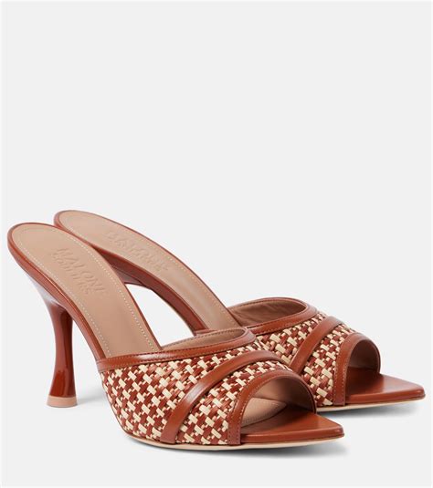 Julia 90 Raffia Mules In Brown Malone Souliers Mytheresa