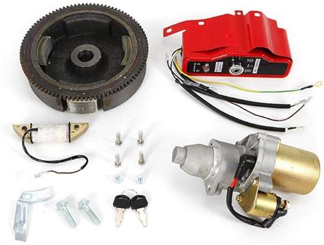 Electric Start Kit Starter Motor Flywheel Switch For Honda GX240 8HP