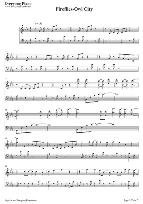 Owl City Fireflies Sheet Music