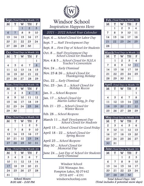 School Calendars Windsor Schools