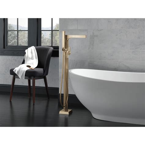 Delta Zura Champagne Bronze Finish Freestanding Floor Mount Tub Filler