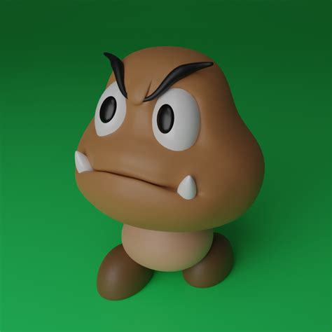 Archivo Stl Super Mario Bros Goomba・objeto Imprimible En 3d Para