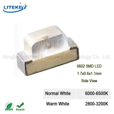 White SMD LED 0602 0603 Side View With RoHS Approved China Expert