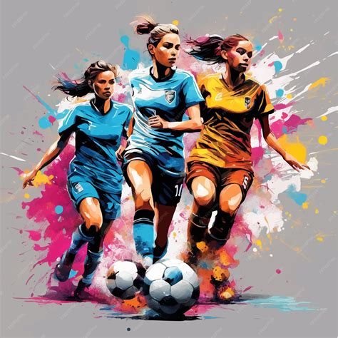 Cartel de jugadoras de fútbol 2 | Vector Premium