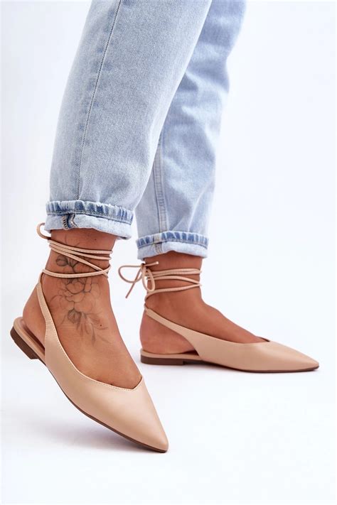 Damskie Wi Zane Baleriny Nude Lilly Ann