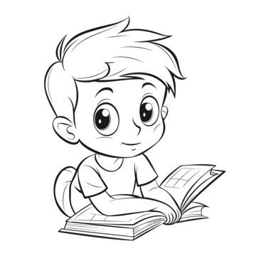 gambar lukisan budak kecil membaca buku mewarna muka surat melukis