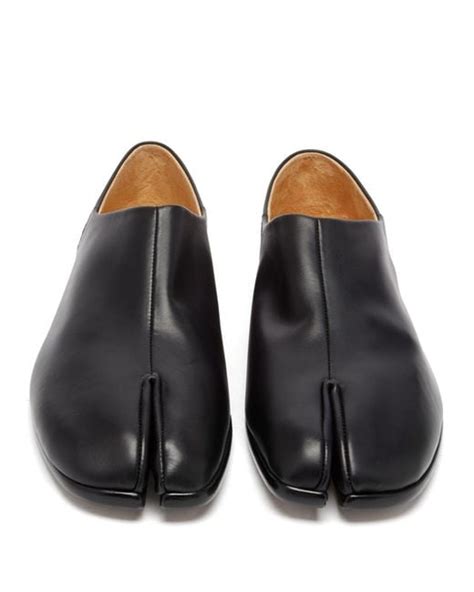 Maison Margiela Tabi Split Toe Leather Loafers In Black For Men Save