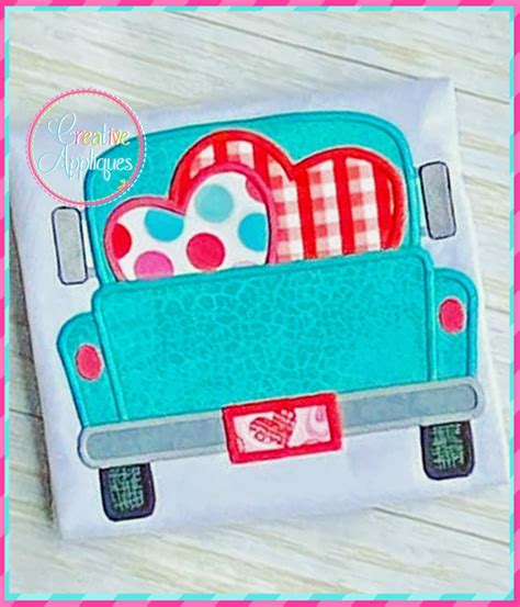 Truck Hearts Applique 4 Sizes Products Swak Embroidery