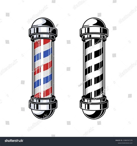 Barber Pole Lamp Illustration Barbershop Logo Stock Vector Royalty