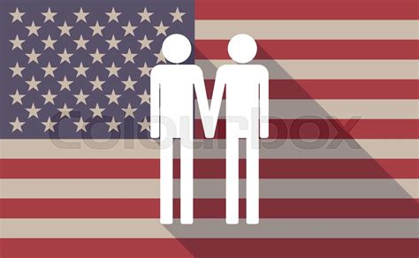 Long Shadow Vector USA Flag Icon With A Gay Couple Pictogram Stock Vector Colourbox