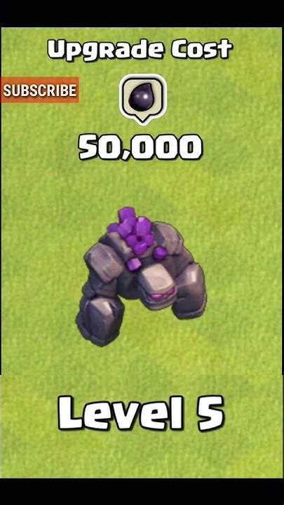 Golem Level 1 to Level 10 Upgrade Cost Clash of Clans #Shorts # ...