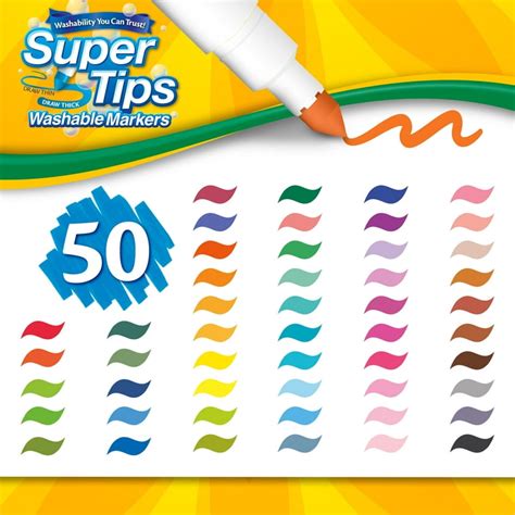 Crayola Super Tips Washable Markers, Back To School, 56% OFF
