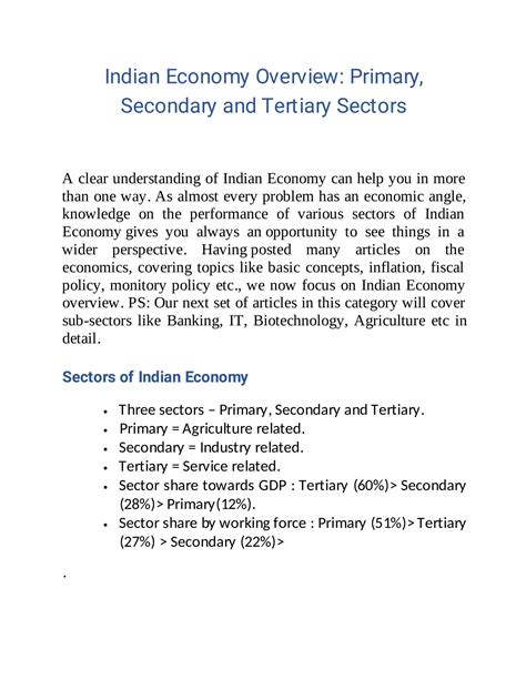 SOLUTION: Primary secondary and tertiary sectors - Studypool