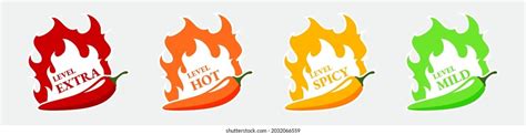 Spicy Hot Chili Pepper Icons Set Stock Vector Royalty Free Shutterstock