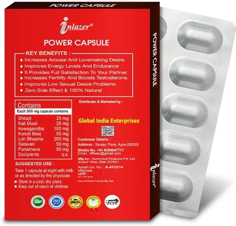 Inlazer Power Sex Formulation Controls Early Delay And Improves Harmones Quality 10 Capsules
