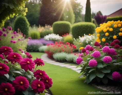 Vibrant Garden Blooms Stable Diffusion Online