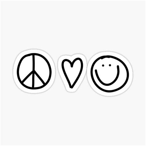 Happiness Love Peace Stickers | Redbubble