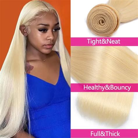 613 Blonde Human Hair Bundles Brazilian Honey Blonde Straight Extensions Human Hair Bundles